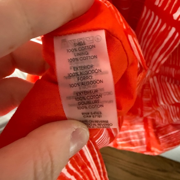 Calvin Klein Coral and White Patterned Midi Dress NWOT - Picture 5 of 8